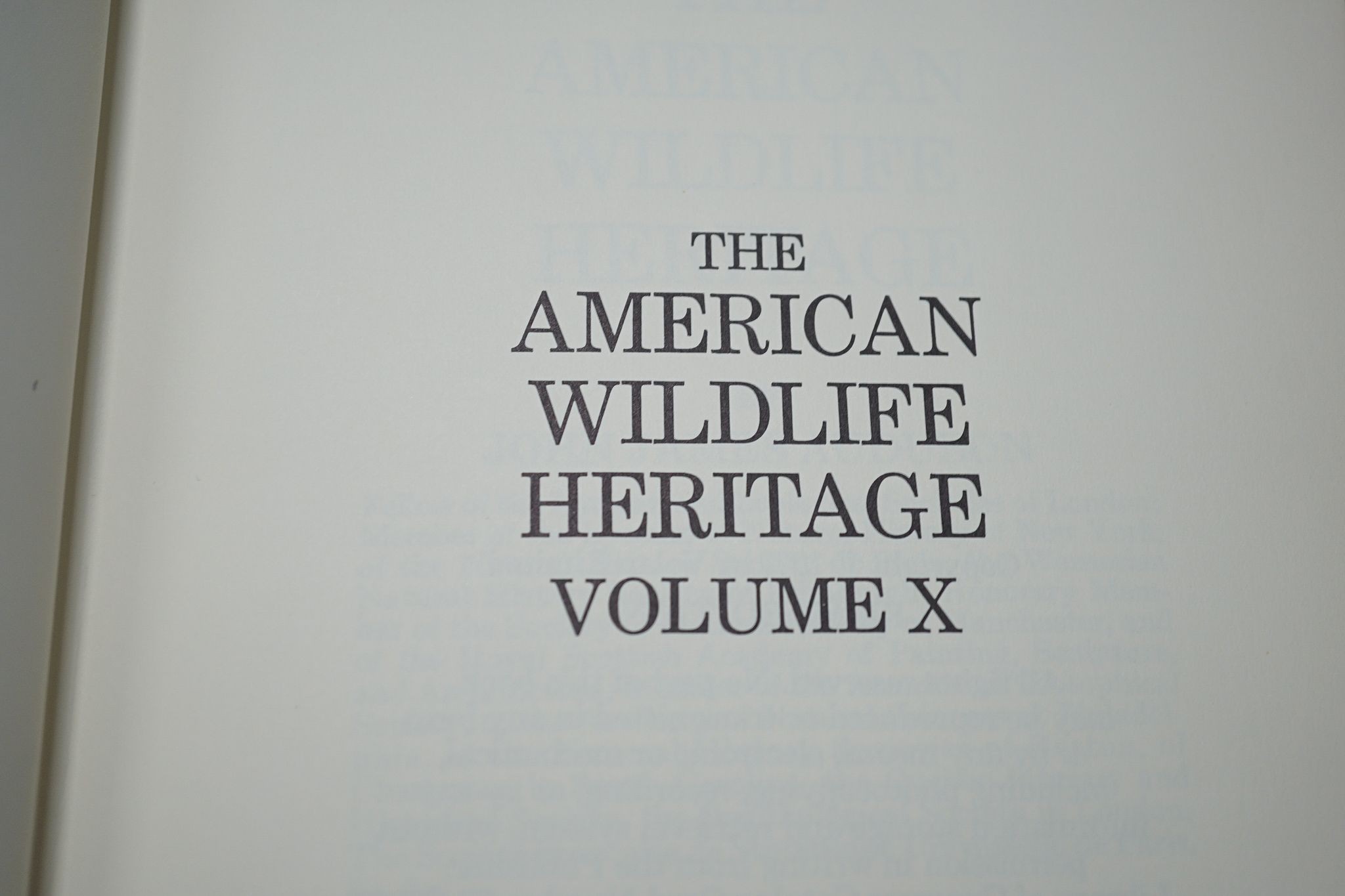 Audubon, John James & Bachman, Rev. John - The American Wildlife Heritage. 10 vols. (ex 11, lacking the index). many coloured plates; publisher's gilt ruled and decorated maroon morocco, gilt lettered panelled spines, ge